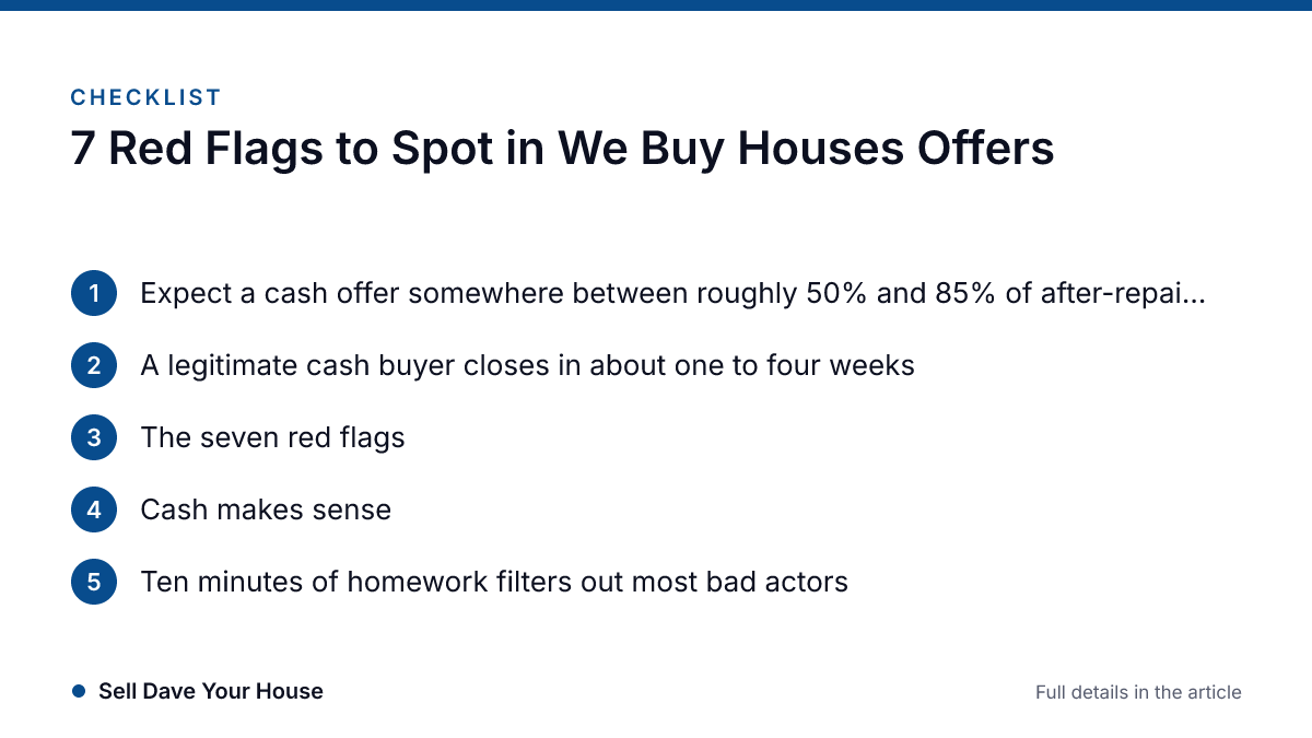Infographic · Sell Dave Your House Checklist: 7 Red Flags to Spot in We Buy Houses Offers