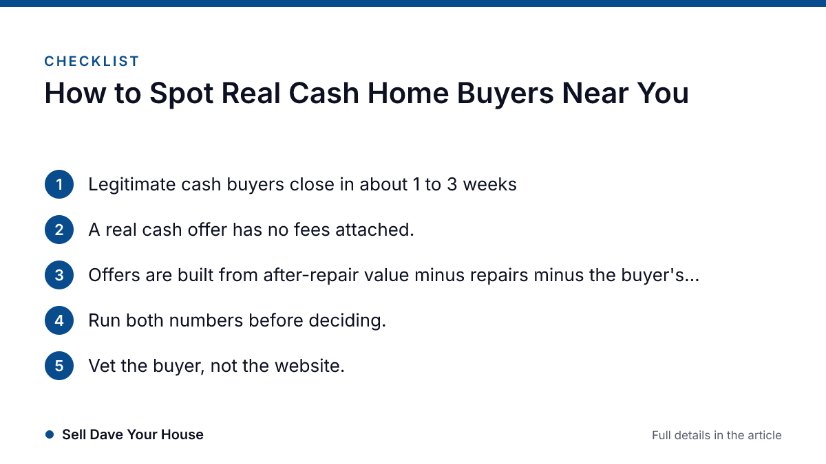 Infographic · Sell Dave Your House Checklist: How to Spot Real Cash Home Buyers Near You