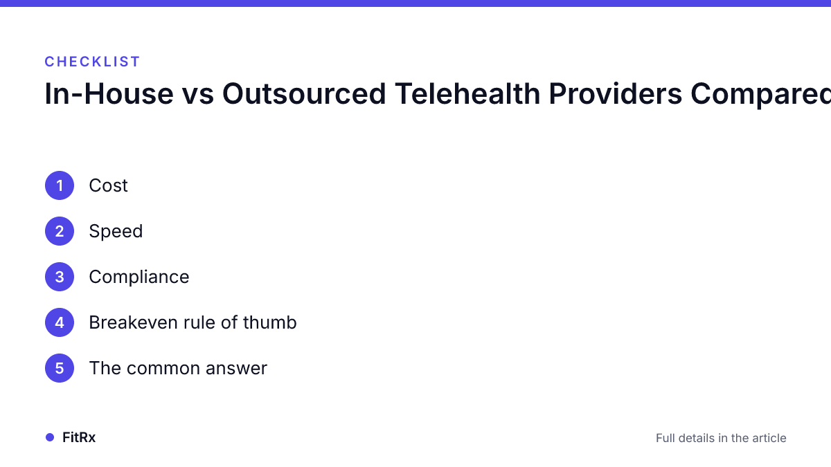 Checklist: In-House vs Outsourced Telehealth Providers Compared