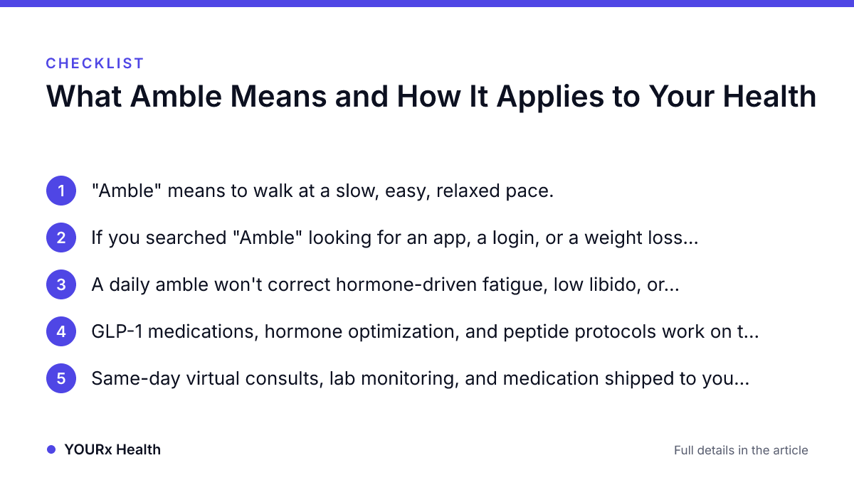 Checklist: What Amble Means and How It Applies to Your Health