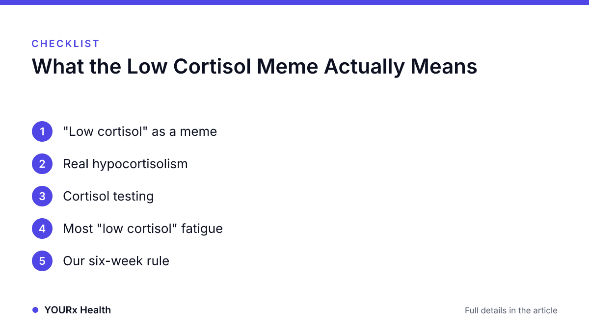 Checklist: What the Low Cortisol Meme Actually Means